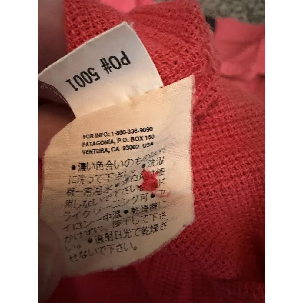 Patagonia Polo Shirt Mens Large Made in Hong Kong Short Sleeve Coral Red VTG